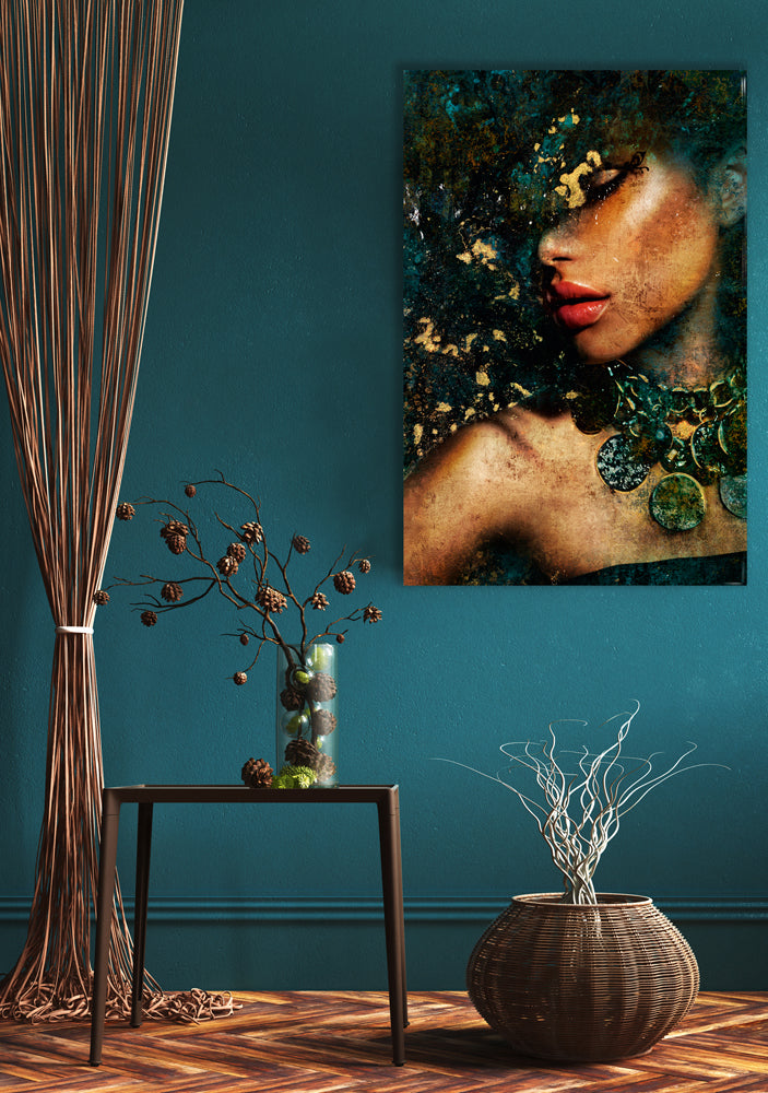 glass picture Beauty in Jade