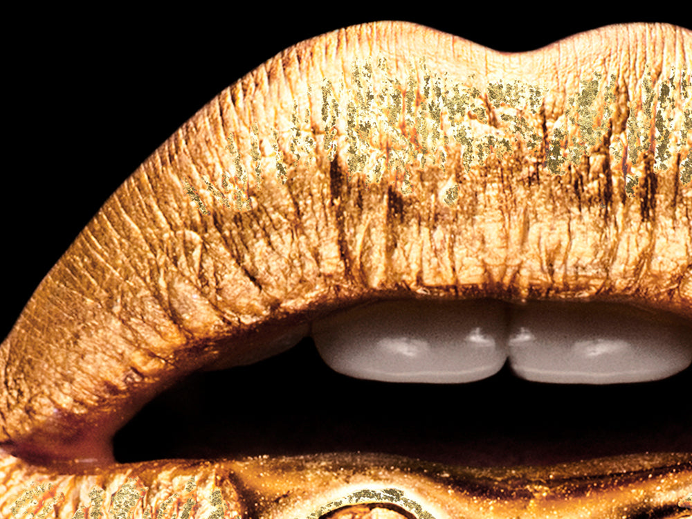 tableau en verre Lèvres dorées