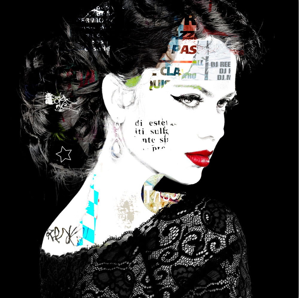 Tableau sur verre Street Art "Glamour Girl"