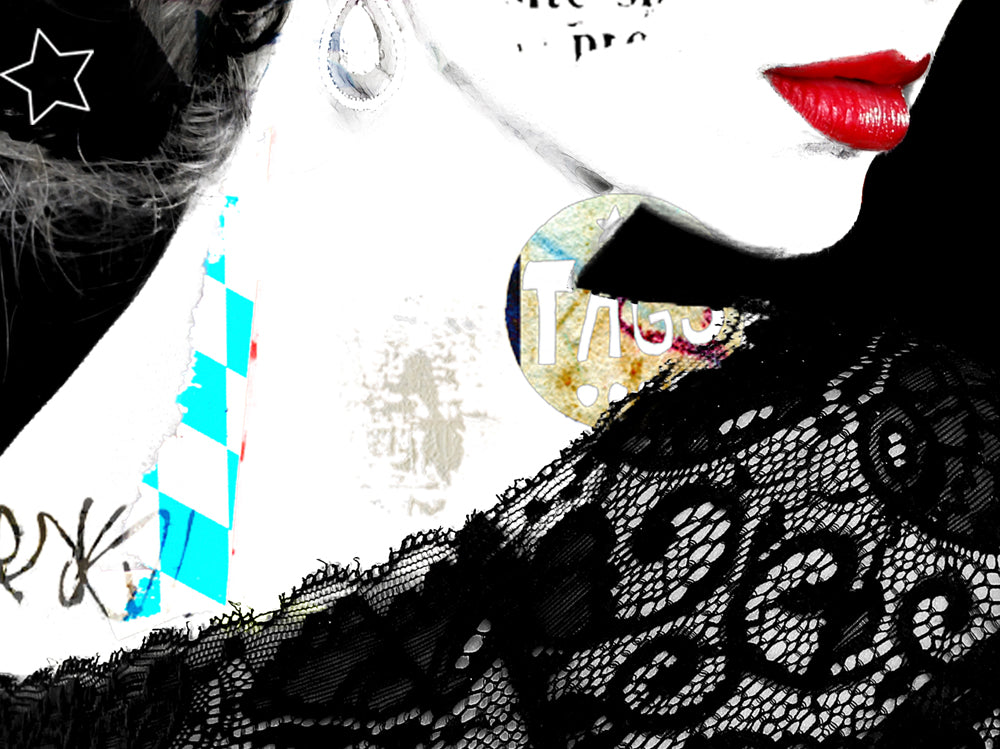 Tableau sur verre Street Art "Glamour Girl"