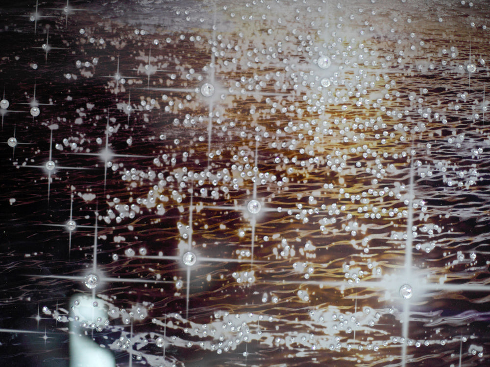 tableau en verre Glitter Moon