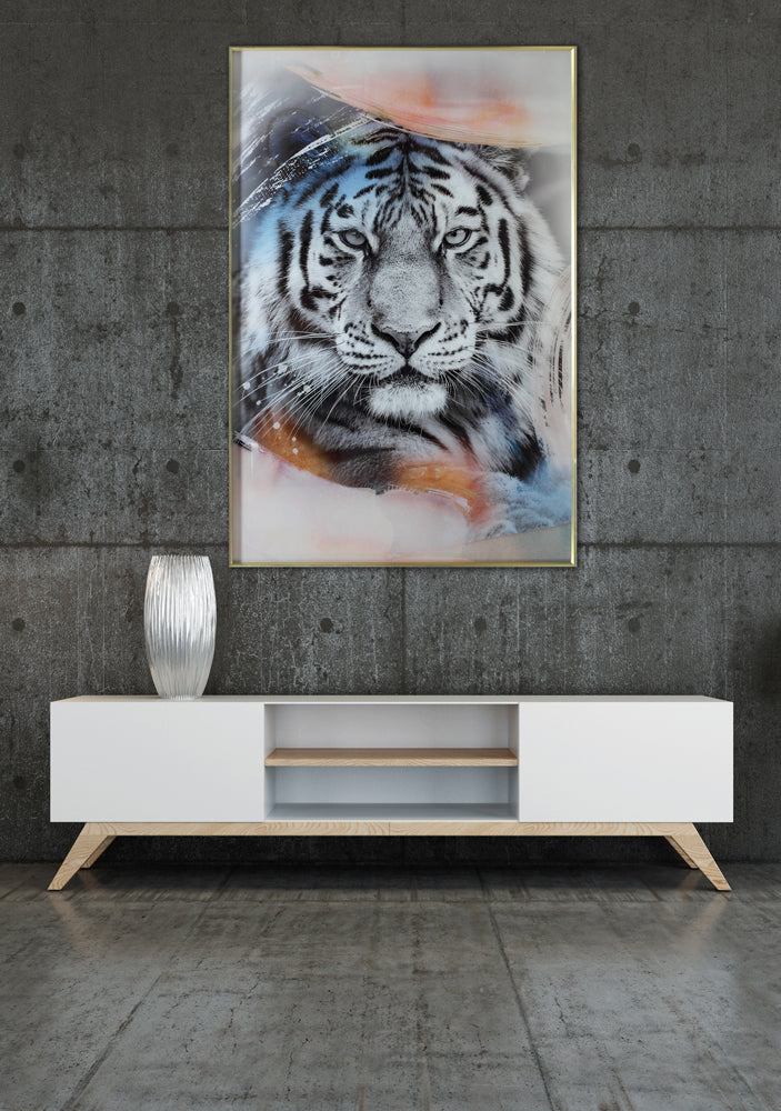glass picture White Tiger