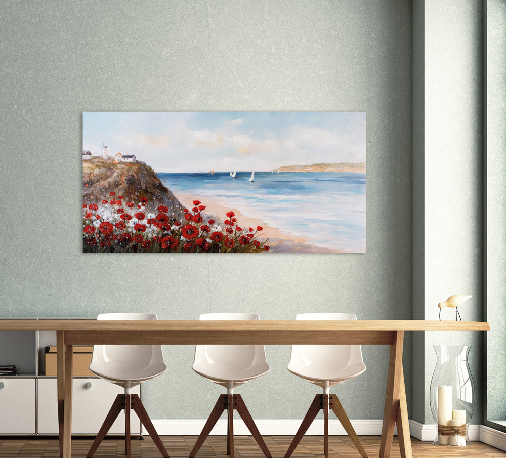 painting Poppies by the Sea