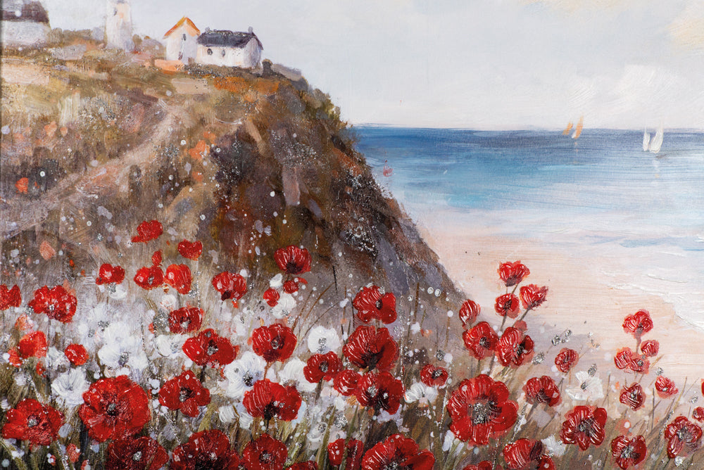 painting Poppies by the Sea