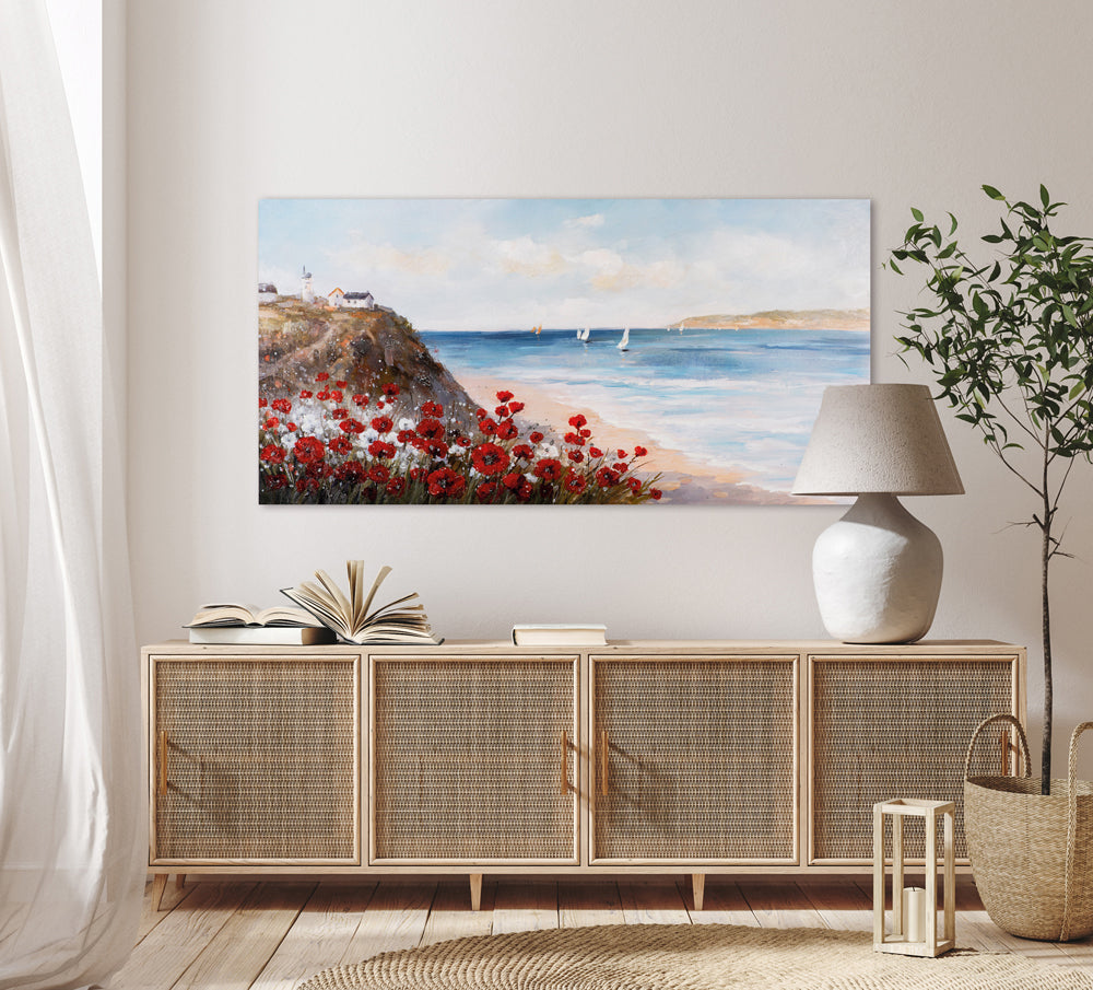 painting Poppies by the Sea