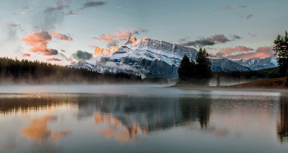 tableau sur verre Montagnes d'hiver