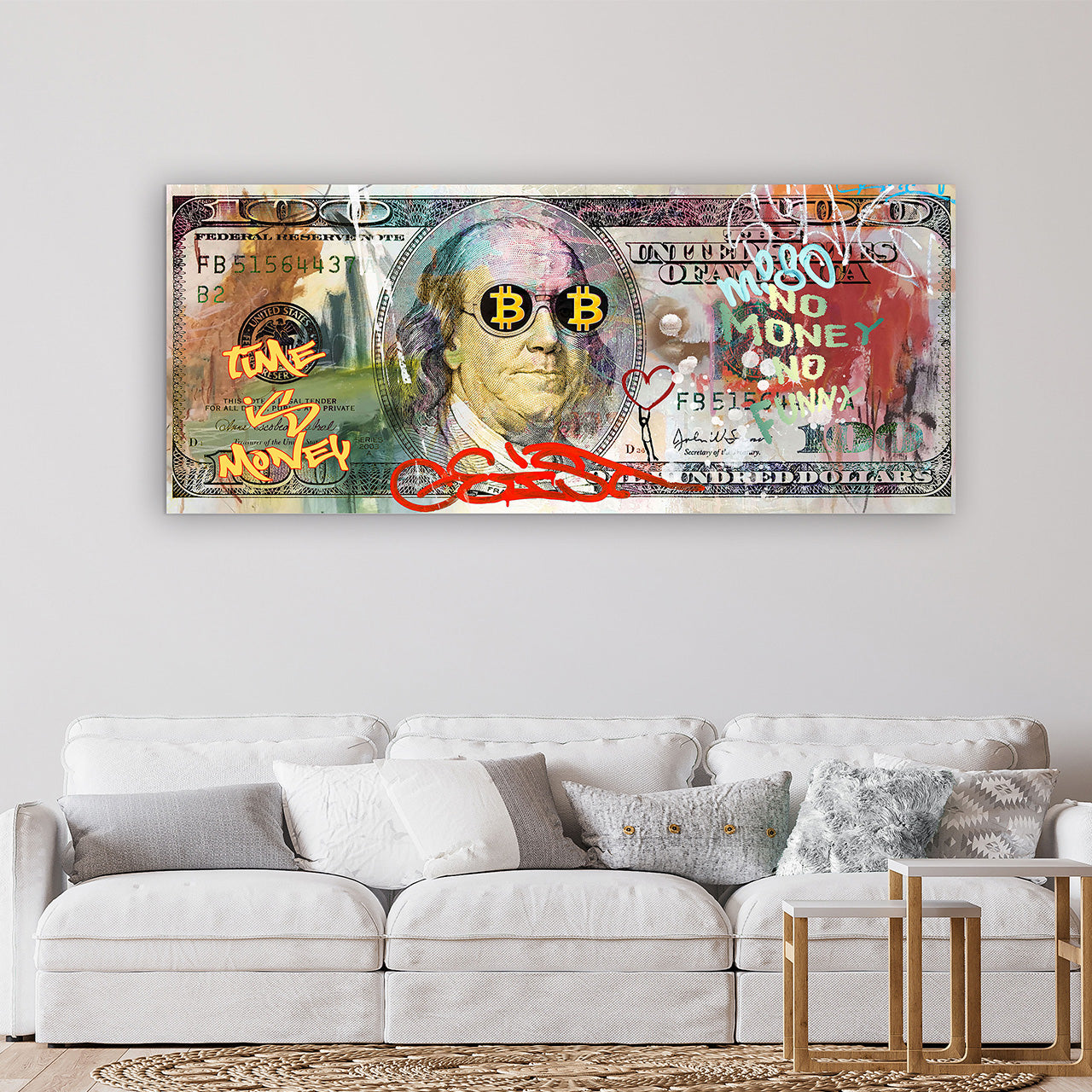 tableau en verre Money Art