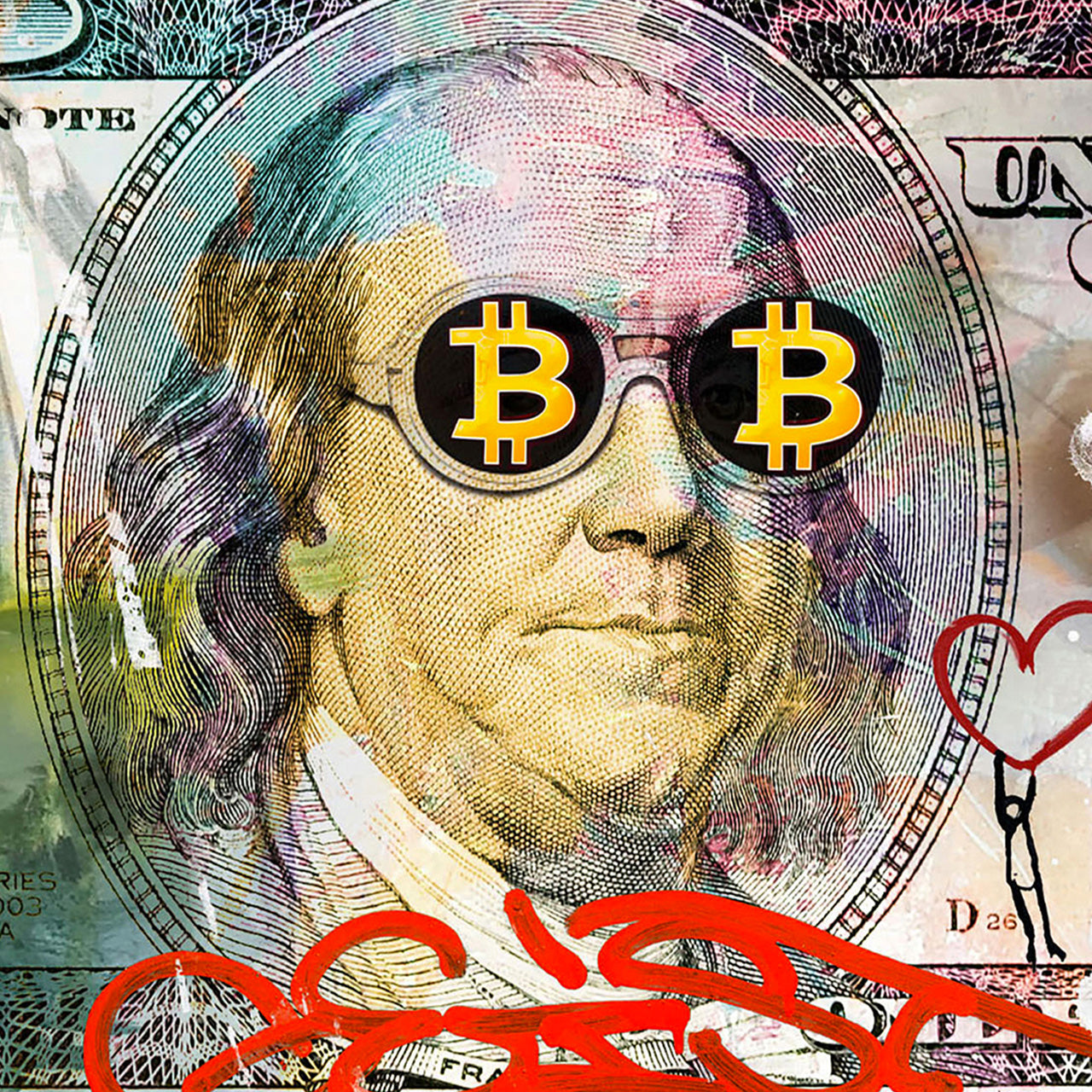 tableau en verre Money Art