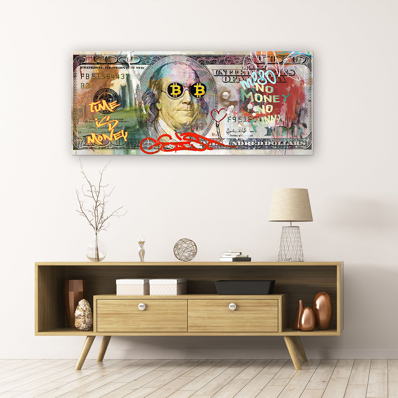 tableau en verre Money Art