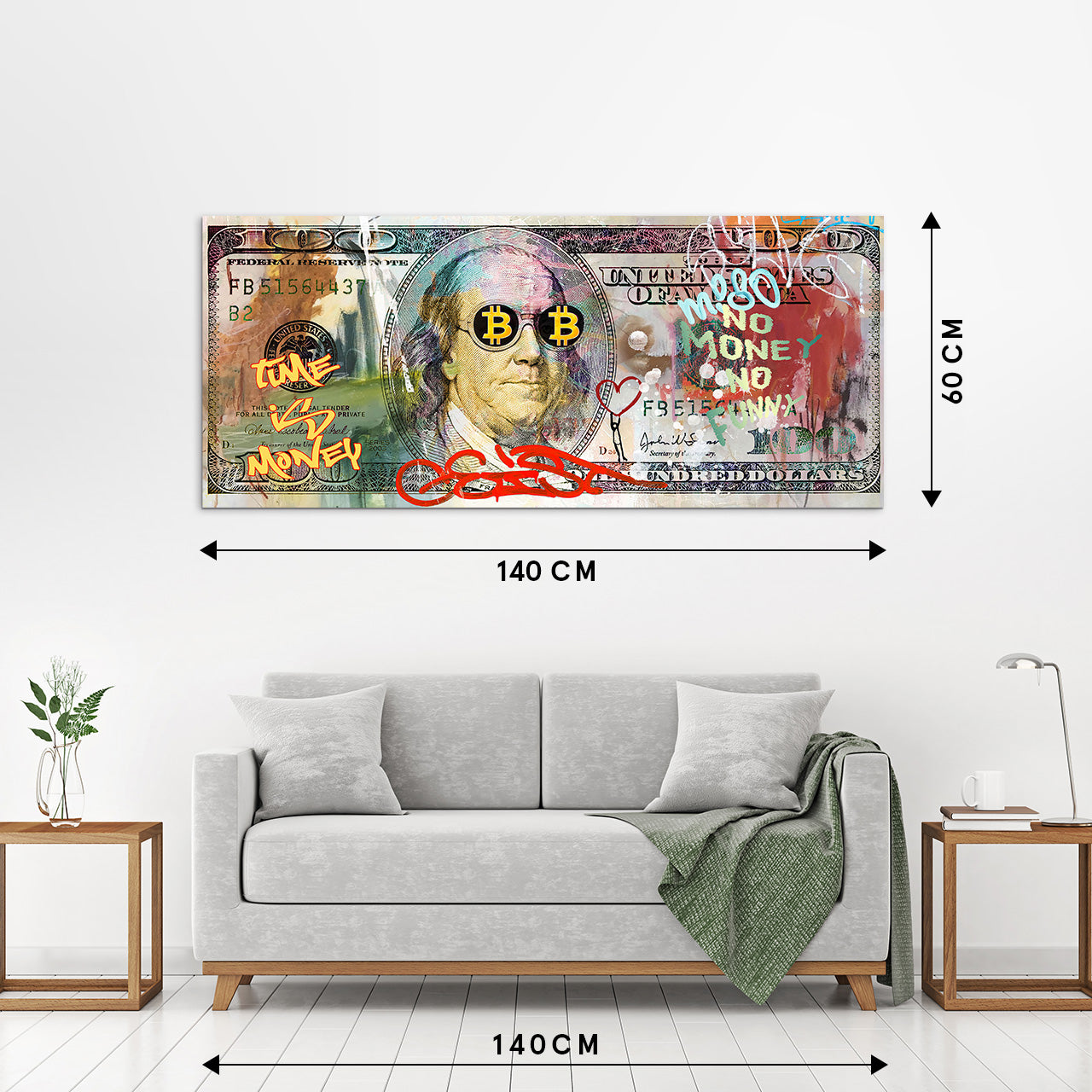 tableau en verre Money Art