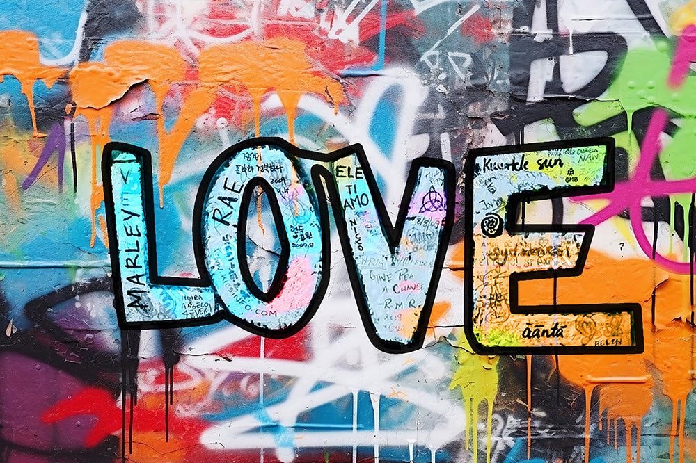 tableau sur verre Peindre le monde avec amour