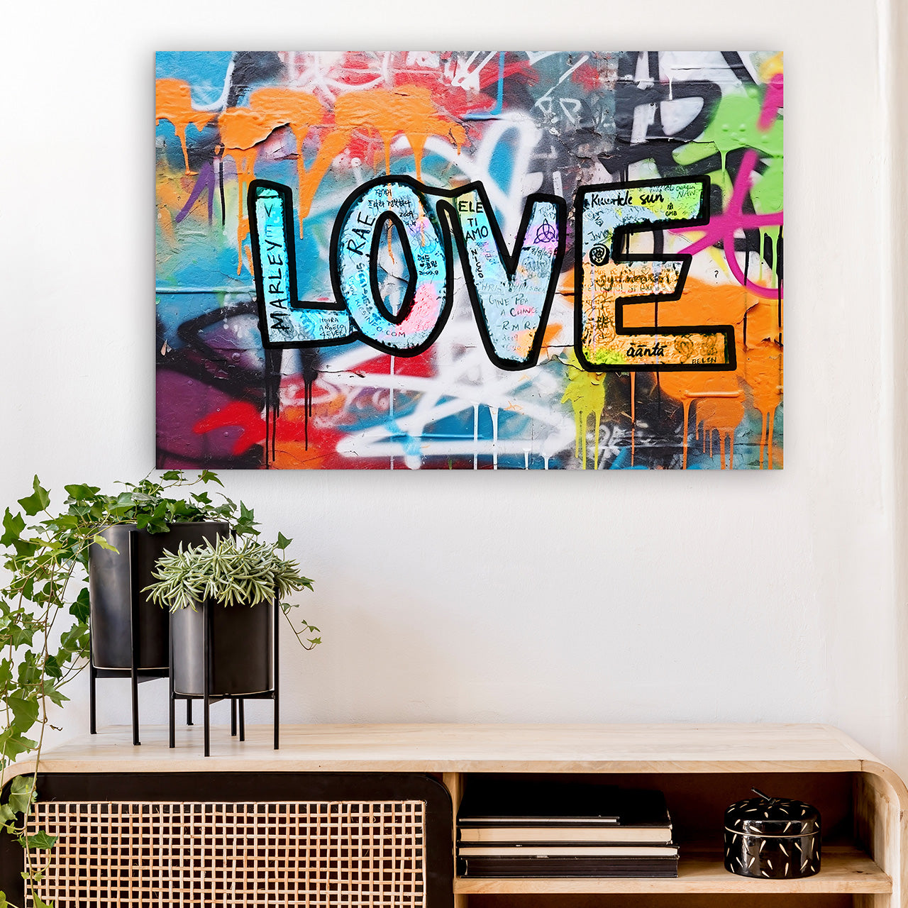 tableau sur verre Peindre le monde avec amour