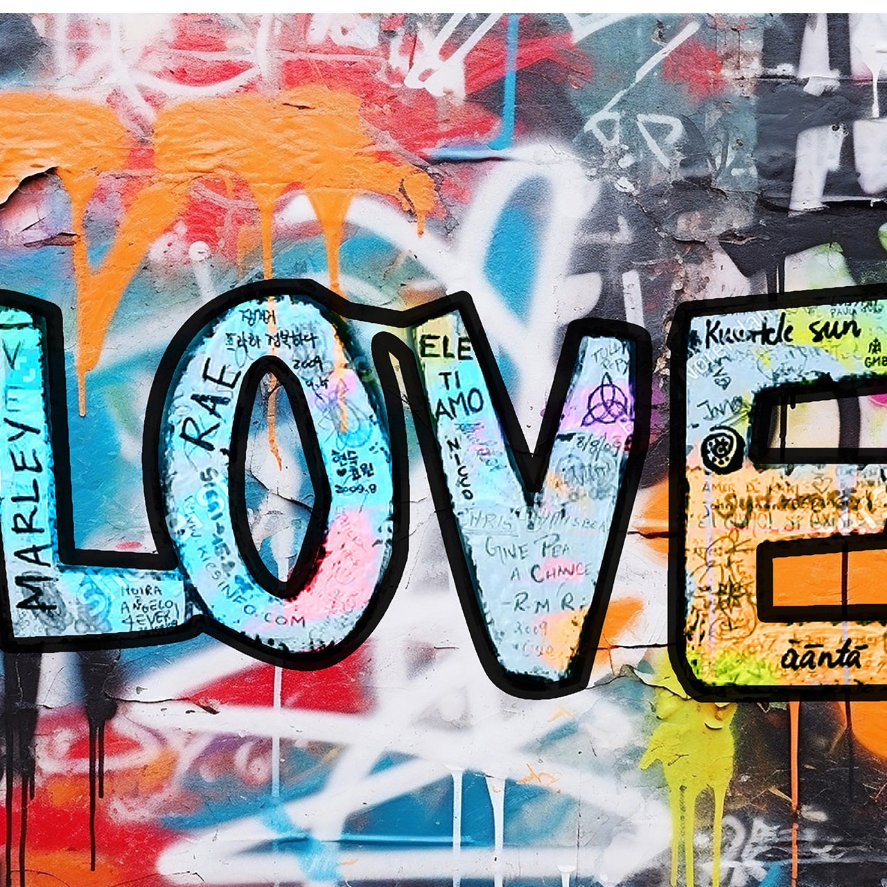 tableau sur verre Peindre le monde avec amour