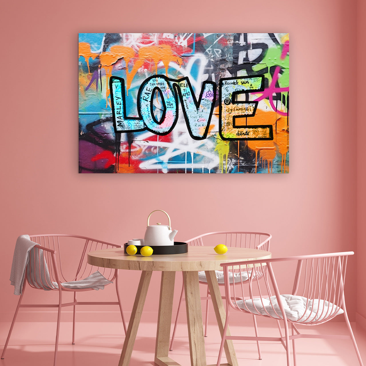 tableau sur verre Peindre le monde avec amour