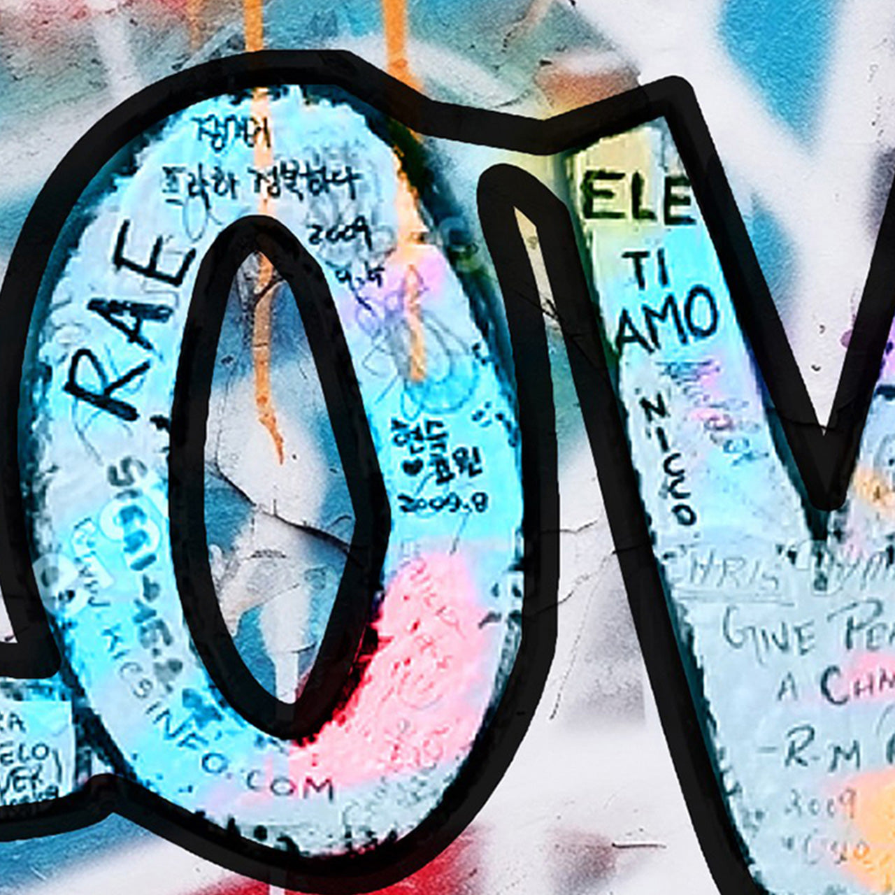 tableau sur verre Peindre le monde avec amour