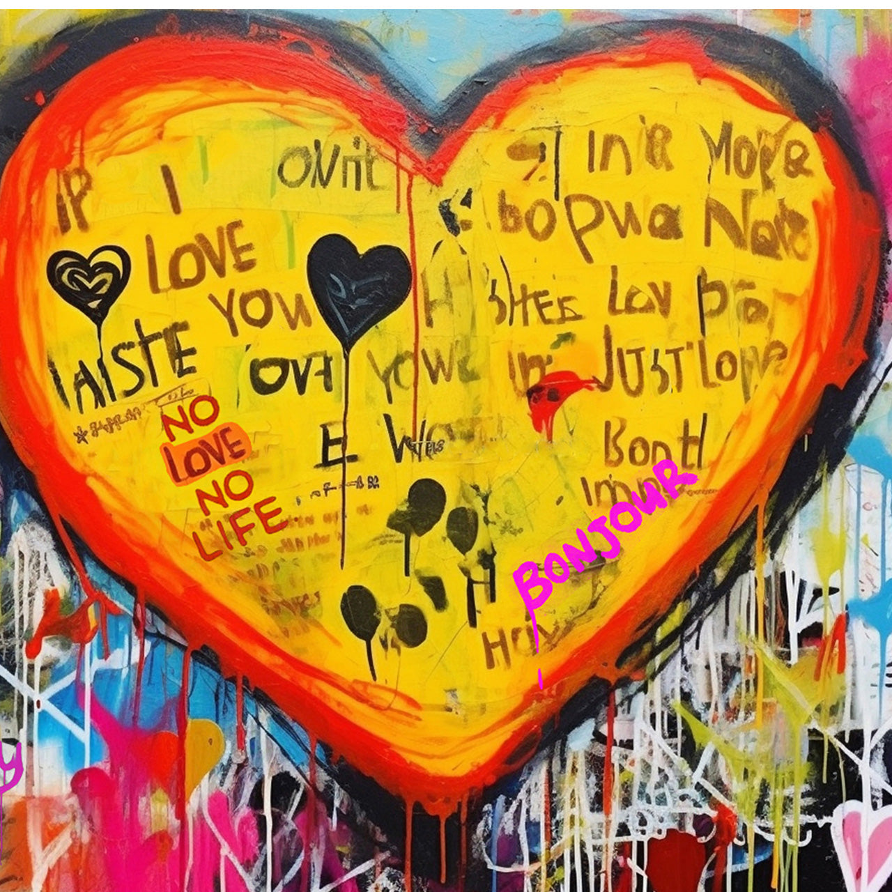 tableau en verre plein d'amour