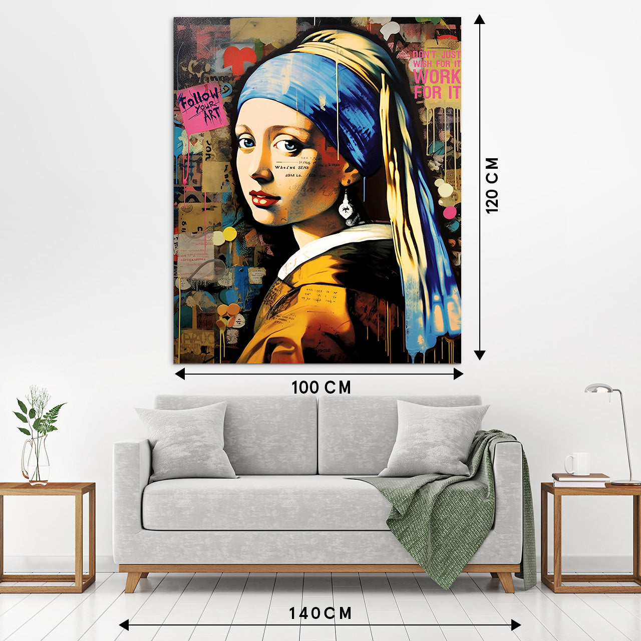 Tableau en verre Fille moderne avec bijoux d'oreille