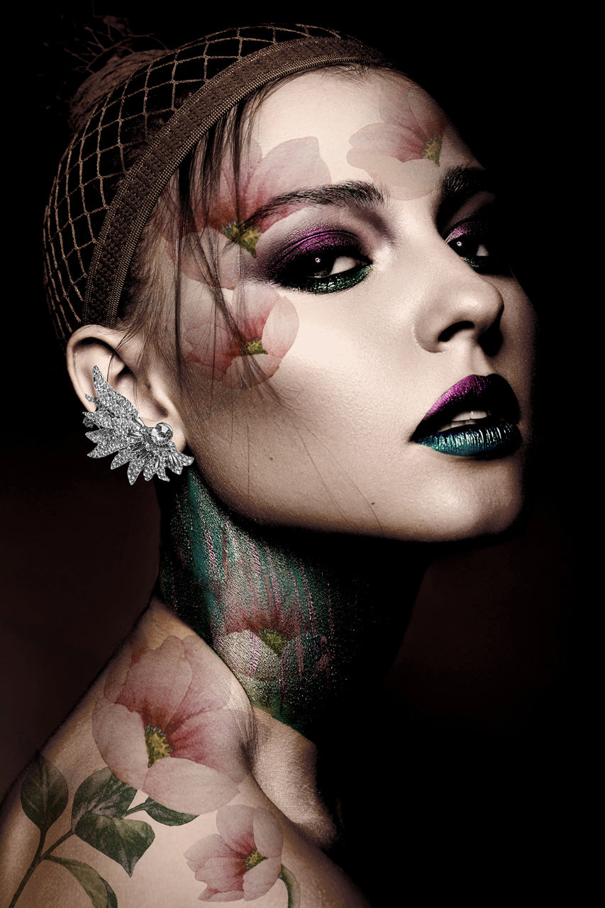 tableau en verre Dame aux Roses