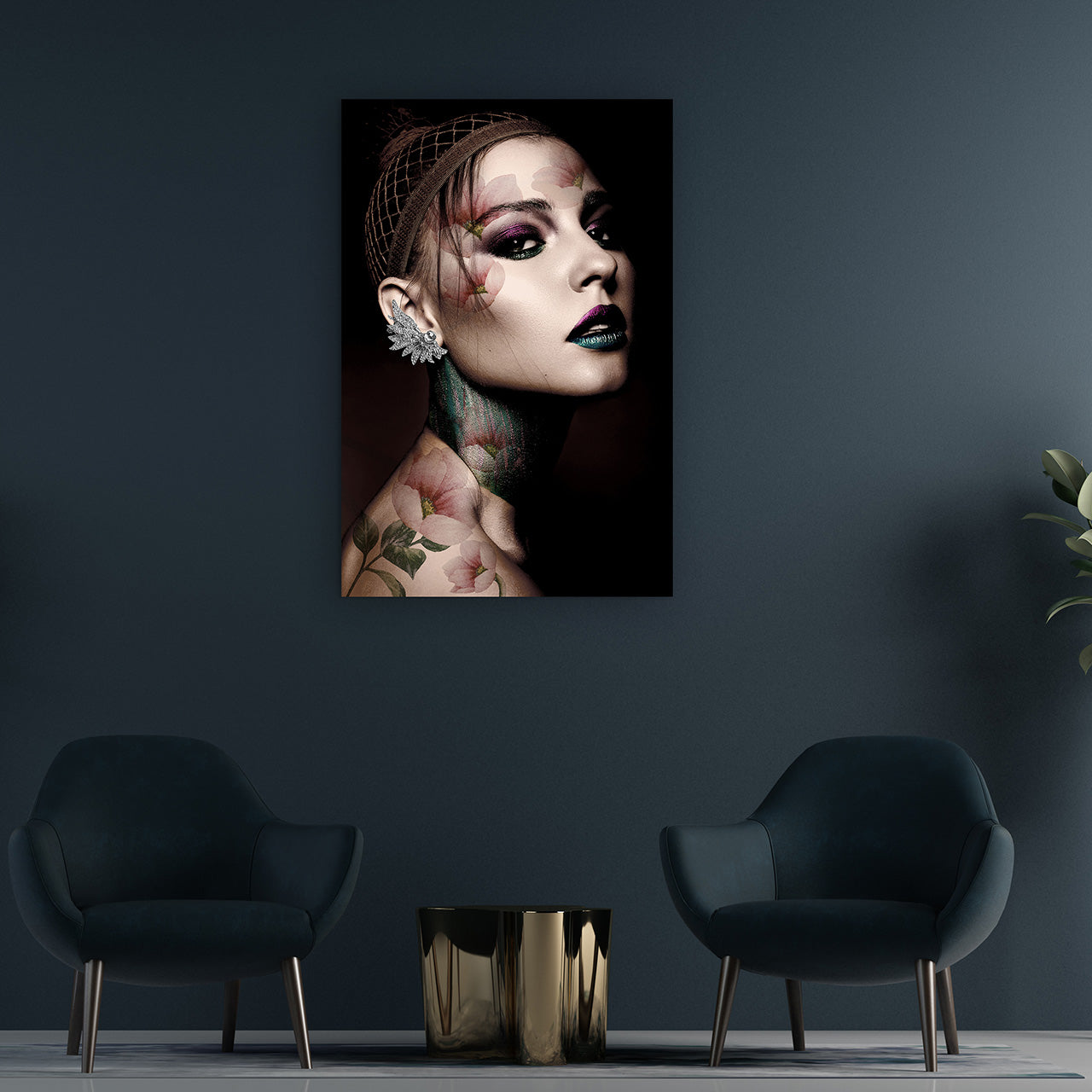 tableau en verre Dame aux Roses