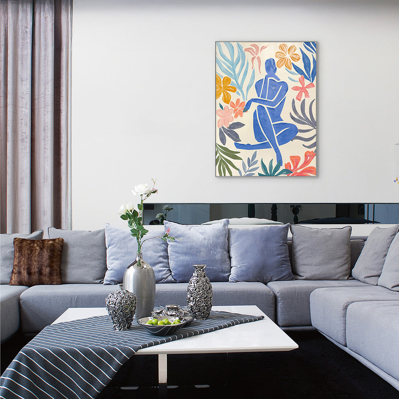 Matisse-inspired Blue Nude Painting