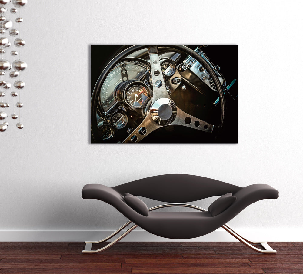glass picture steering wheel