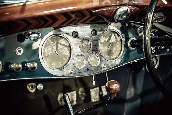 Tableau en verre Cockpit de voiture vintage