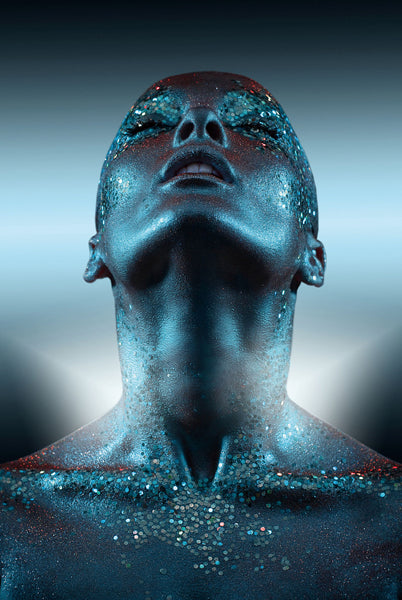 Tableau en verre Dame en bleu