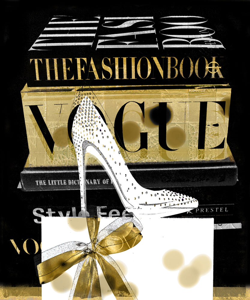 Glass picture Fashion books with Highheel I