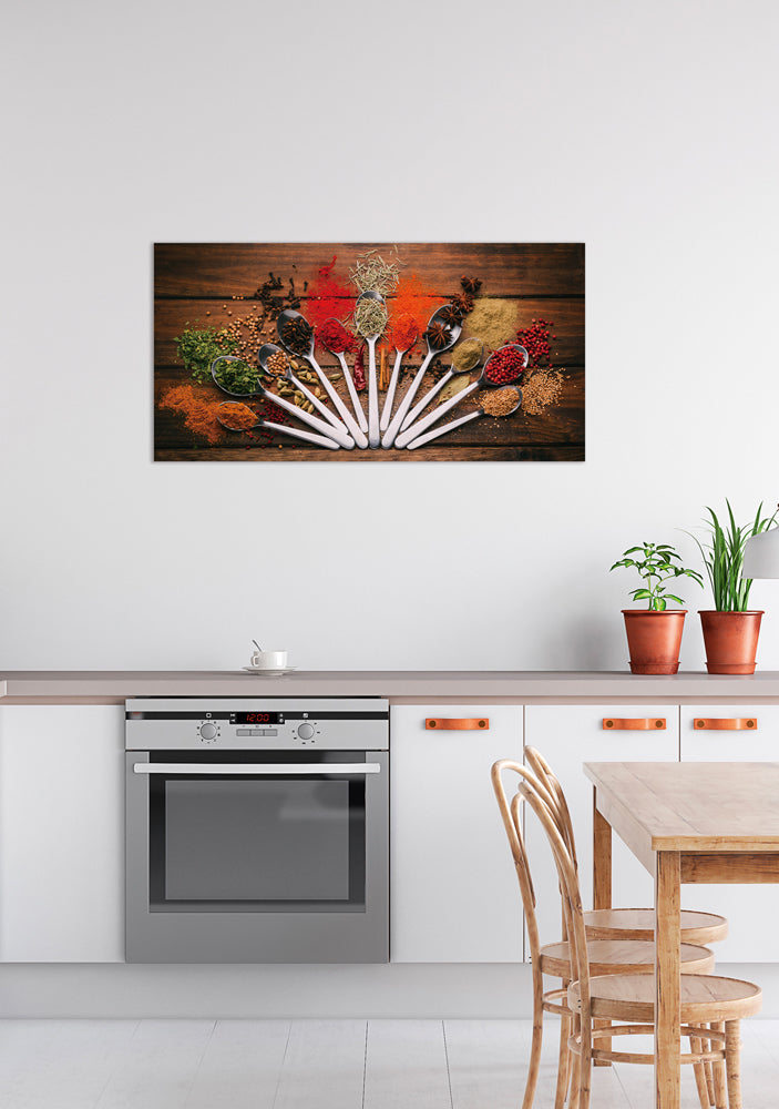 Glass Picture Modern Spoons with Spices II