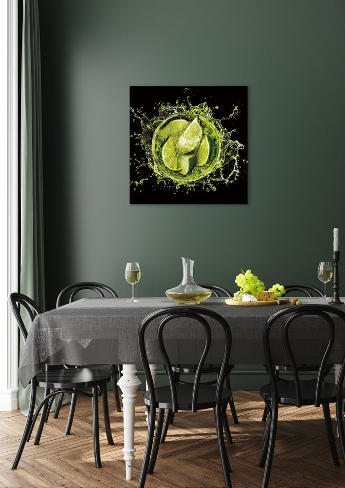Tableau en verre Splash Limes III
