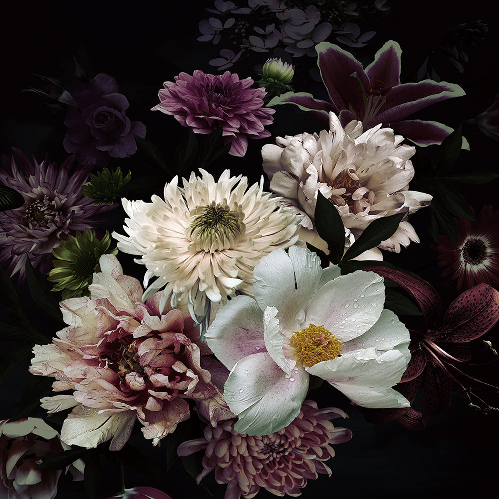 Glass picture Pretty flower bouquet