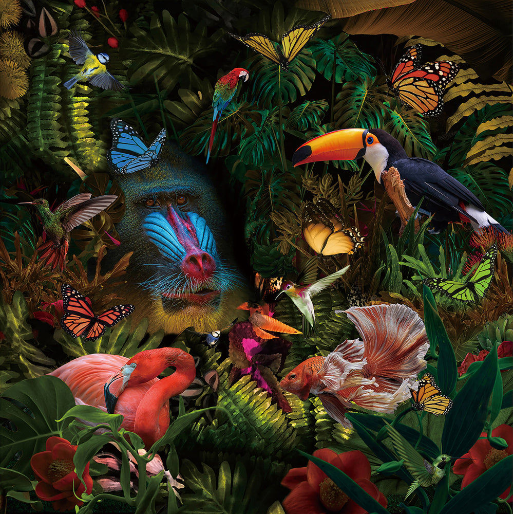 tableau en verre paradis de la jungle