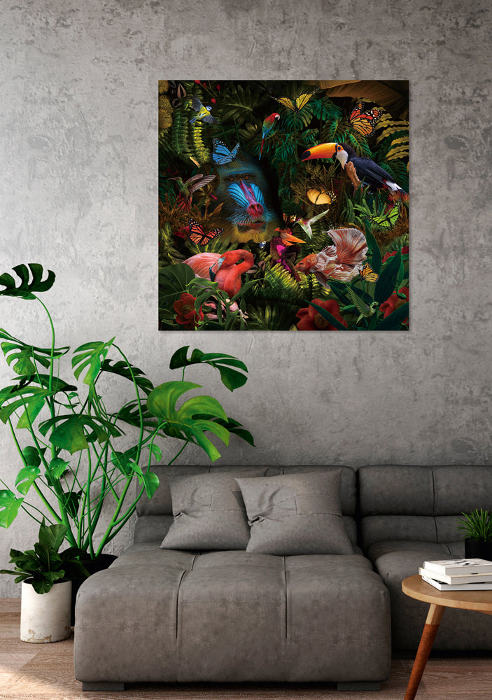 tableau en verre paradis de la jungle