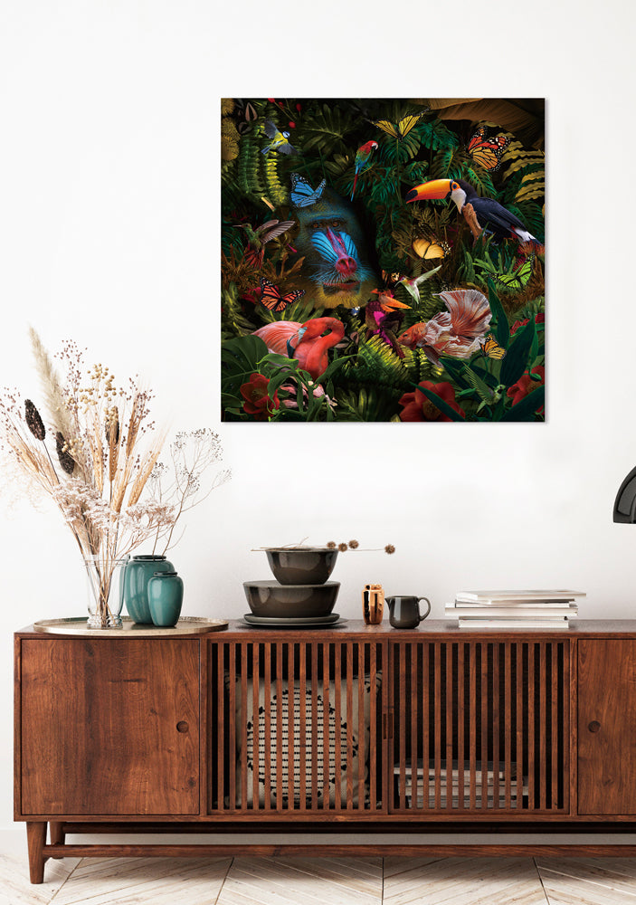 tableau en verre paradis de la jungle