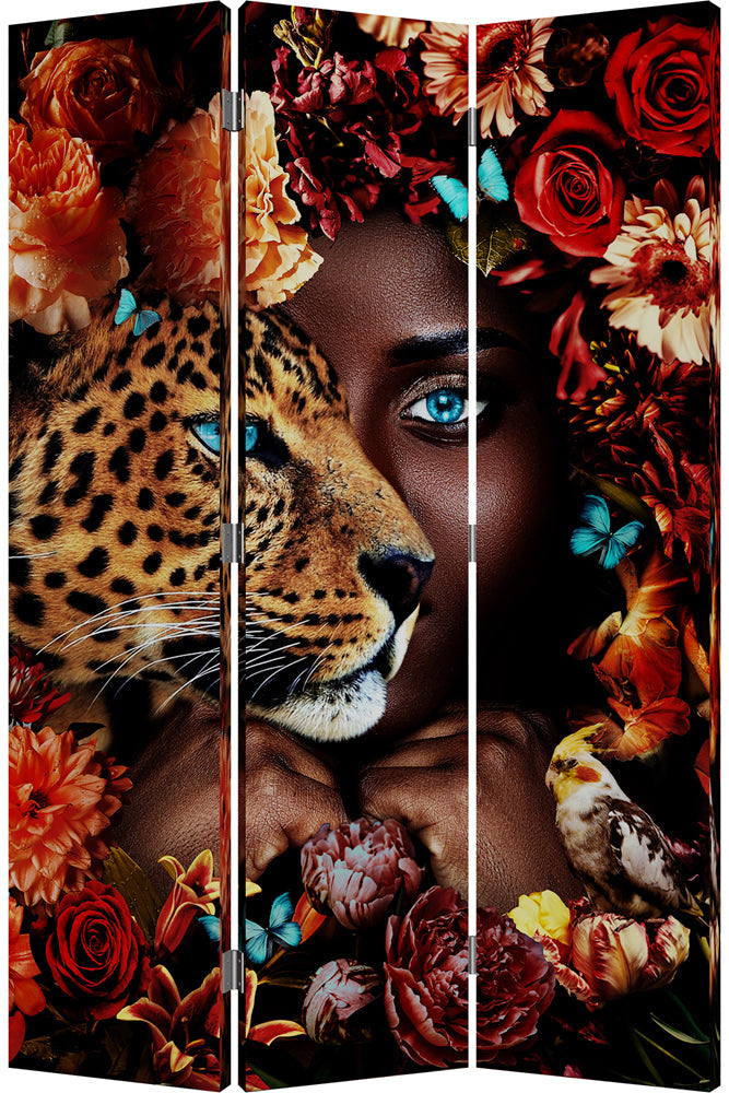 Paravent Motif Réversible "Jungle"