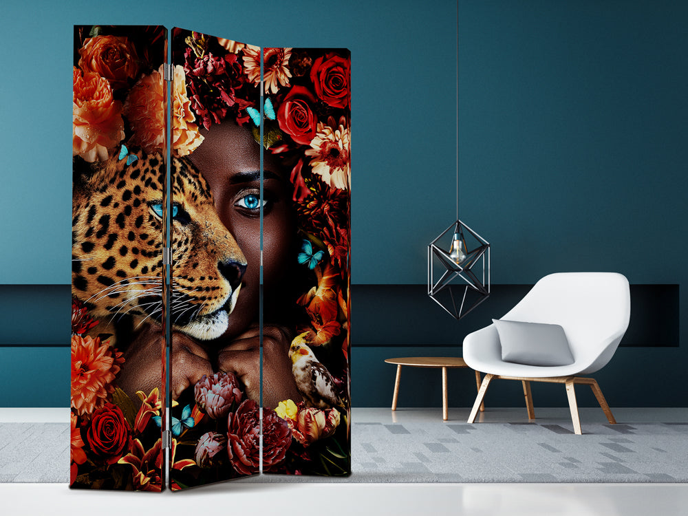 Paravent Motif Réversible "Jungle"
