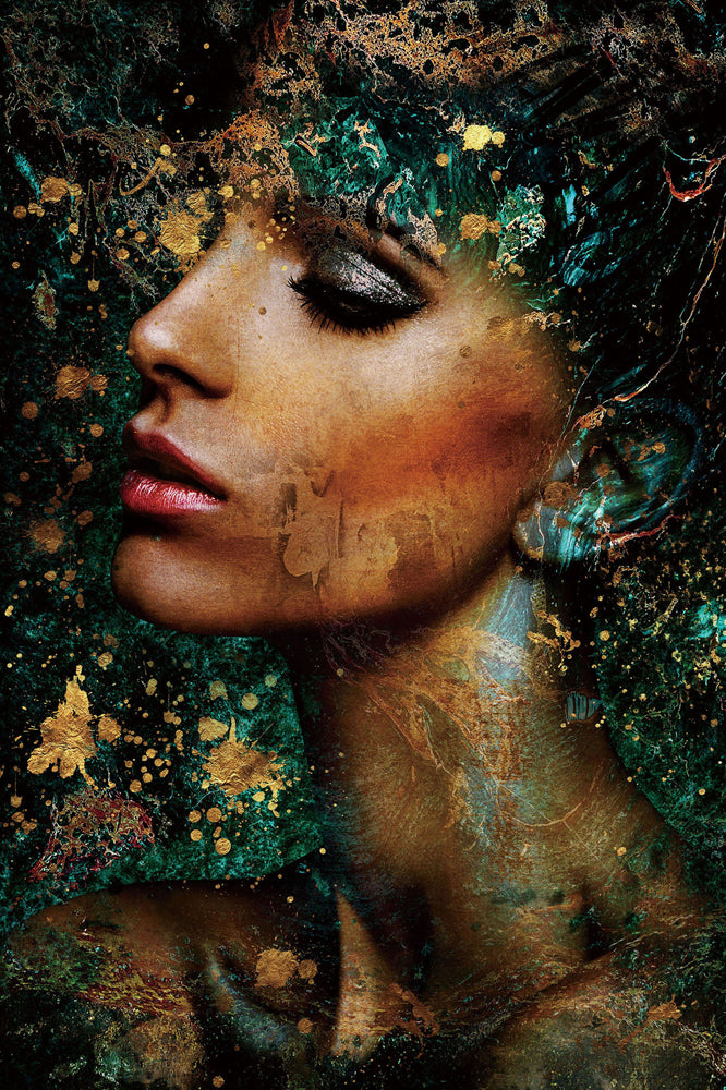 Tableau en verre Beauté en turquoise