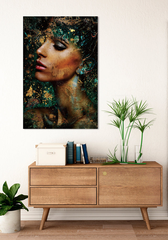 Tableau en verre Beauté en turquoise