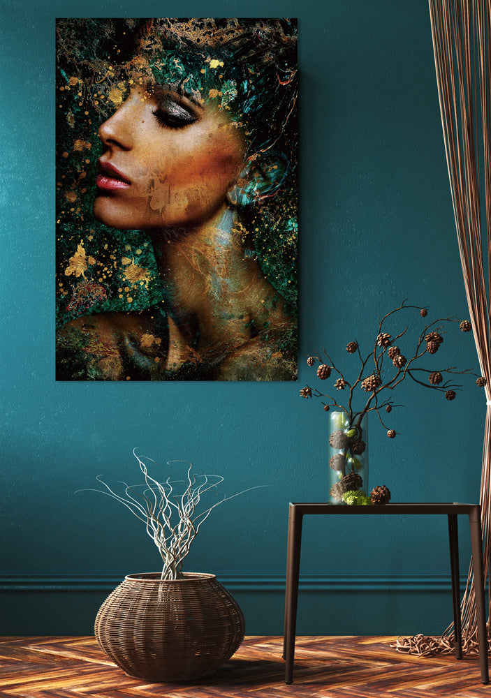 Tableau en verre Beauté en turquoise