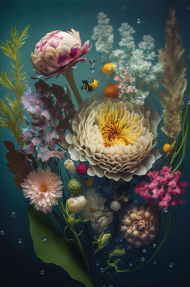 tableau en verre Fleurs d'eau