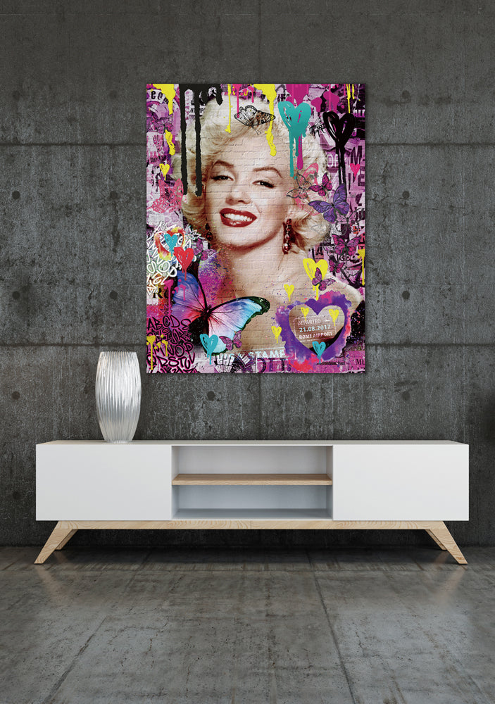 tableau sur verre Street Art "Hollywood"