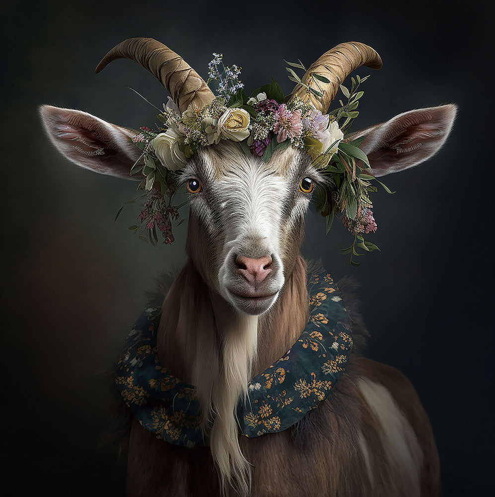 Glasbild Louise Ziege