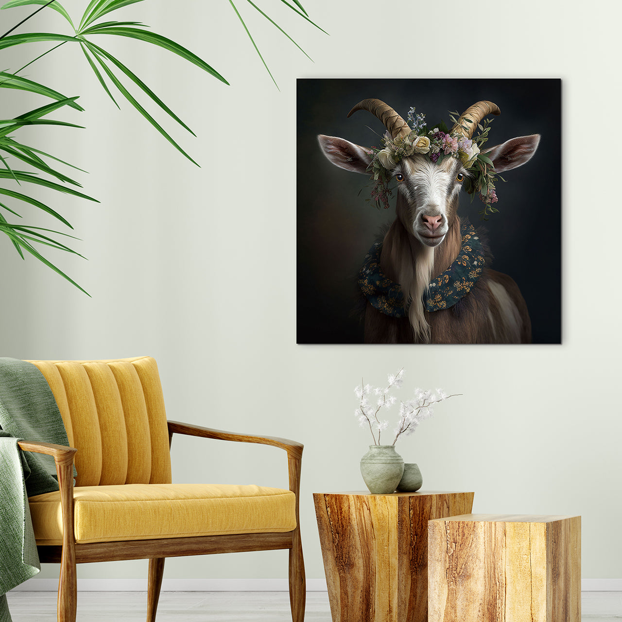 Glasbild Louise Ziege