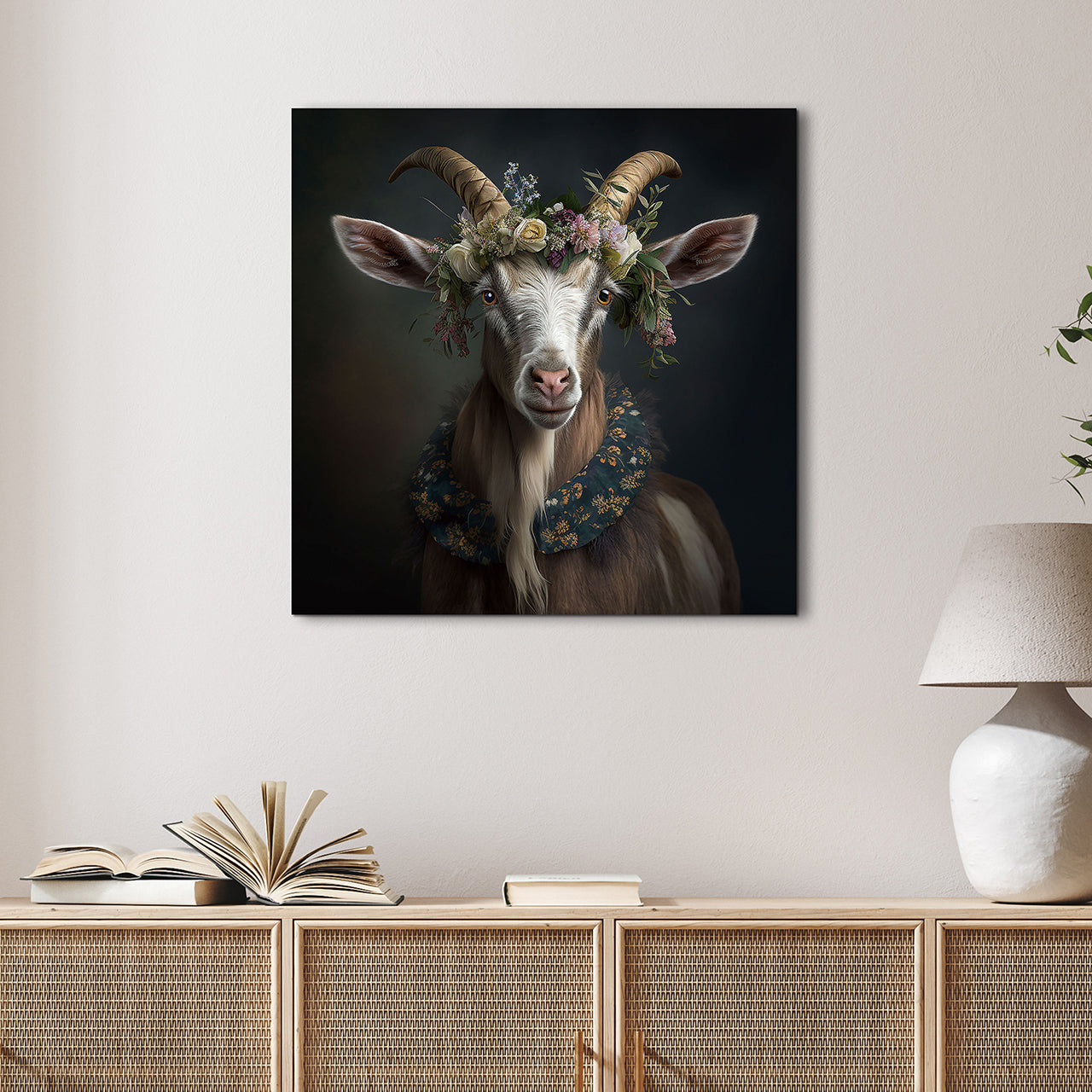 Glasbild Louise Ziege