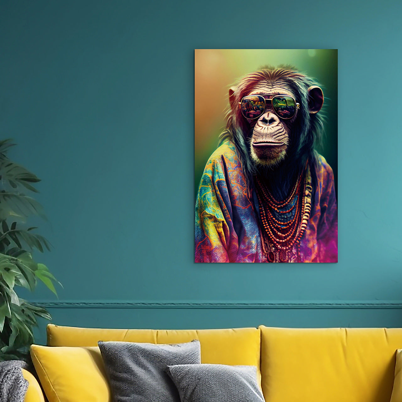 tableau en verre style hippie