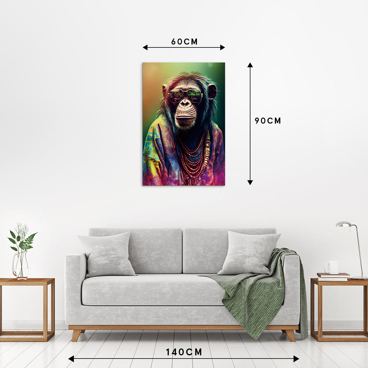 tableau en verre style hippie