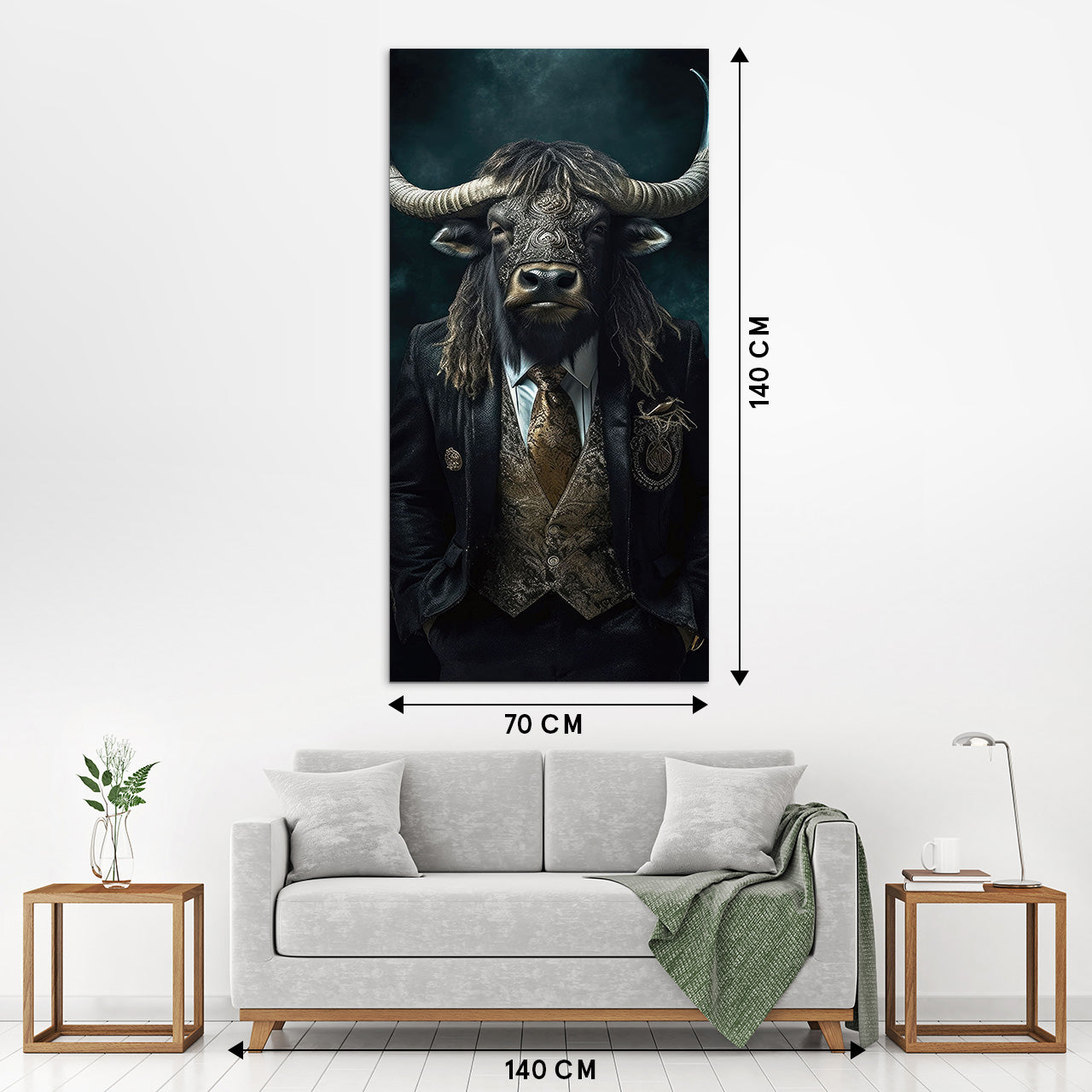tableau en verre Gentleman Bull