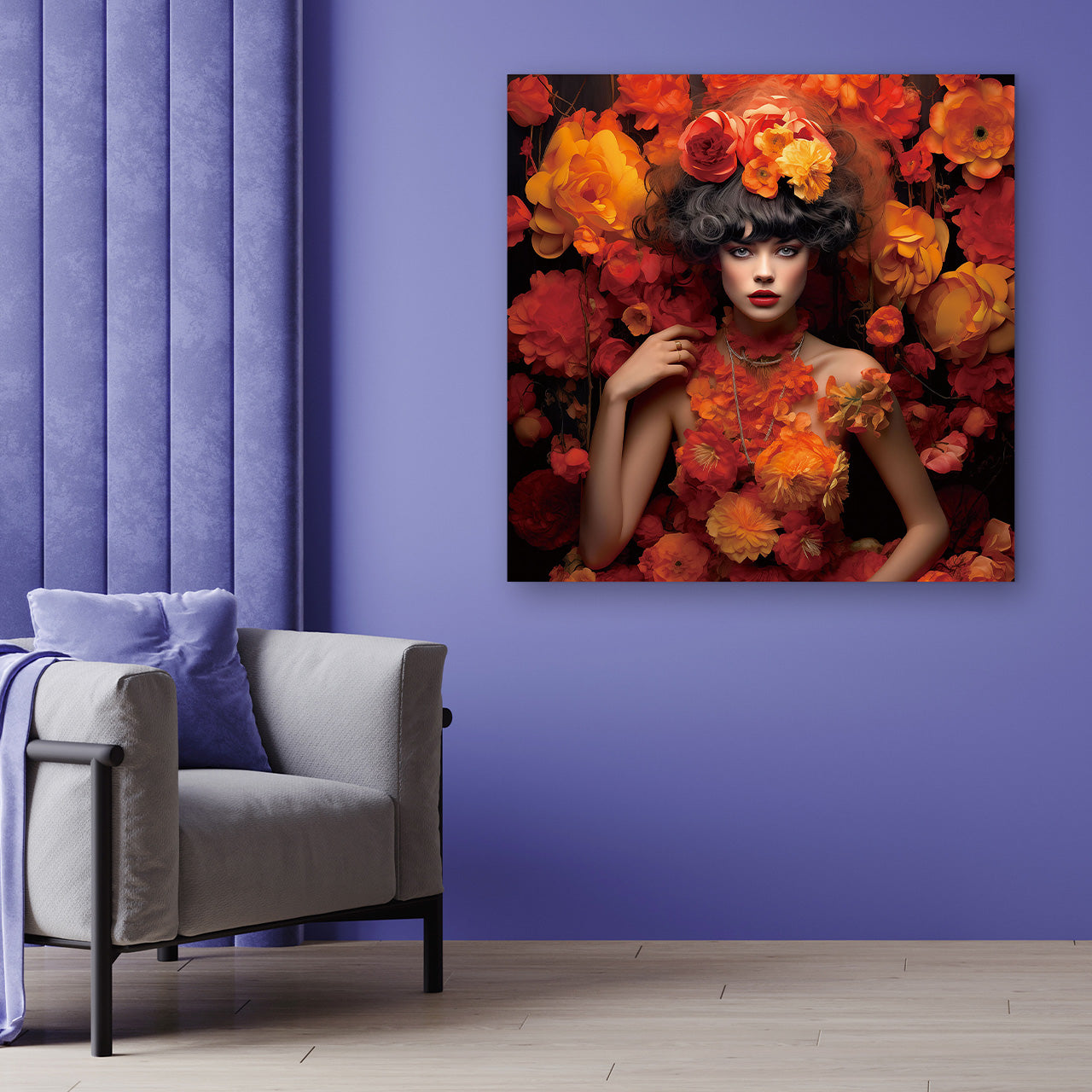 glass picture Orange Flower Beauty