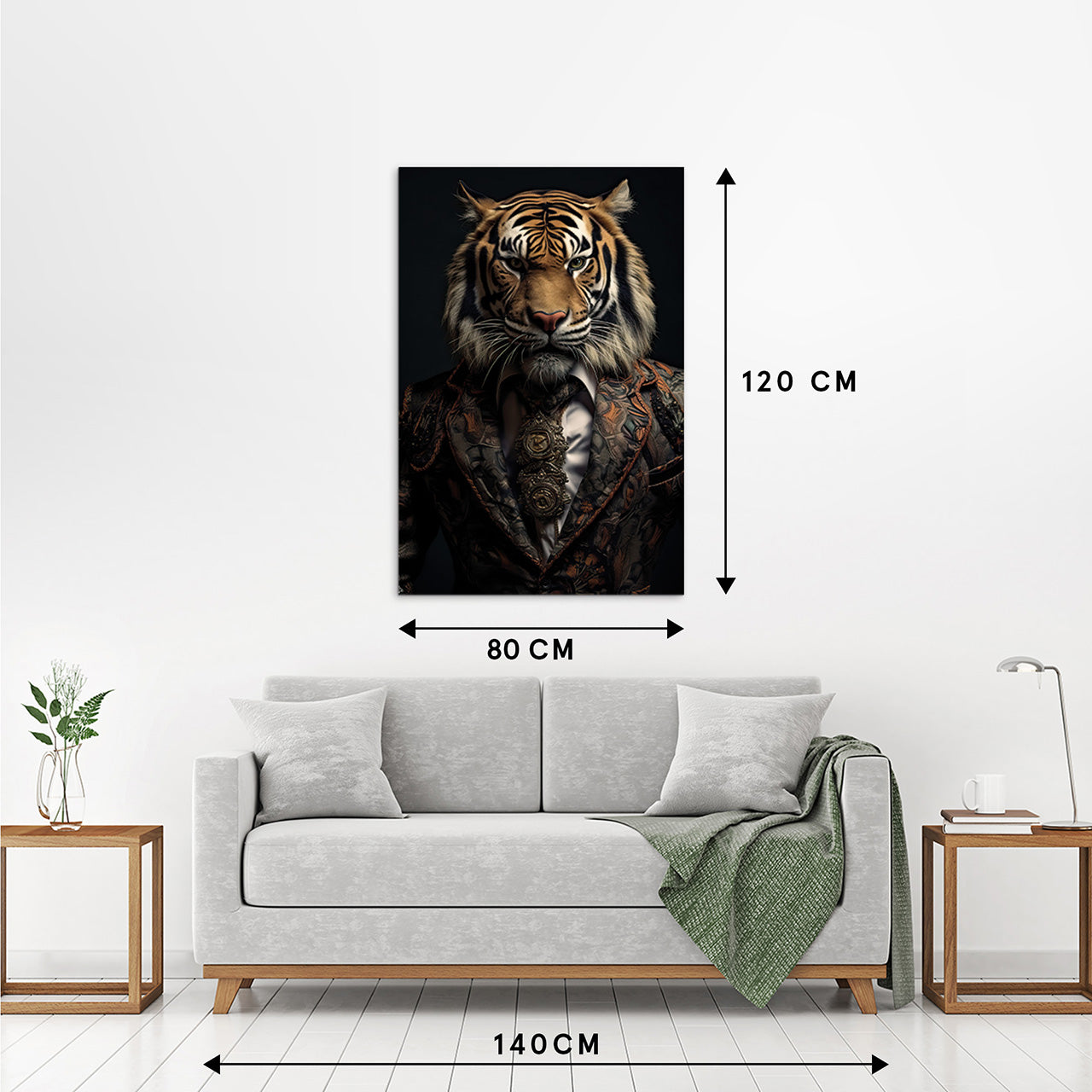 Glass picture Portrait of a Tiger