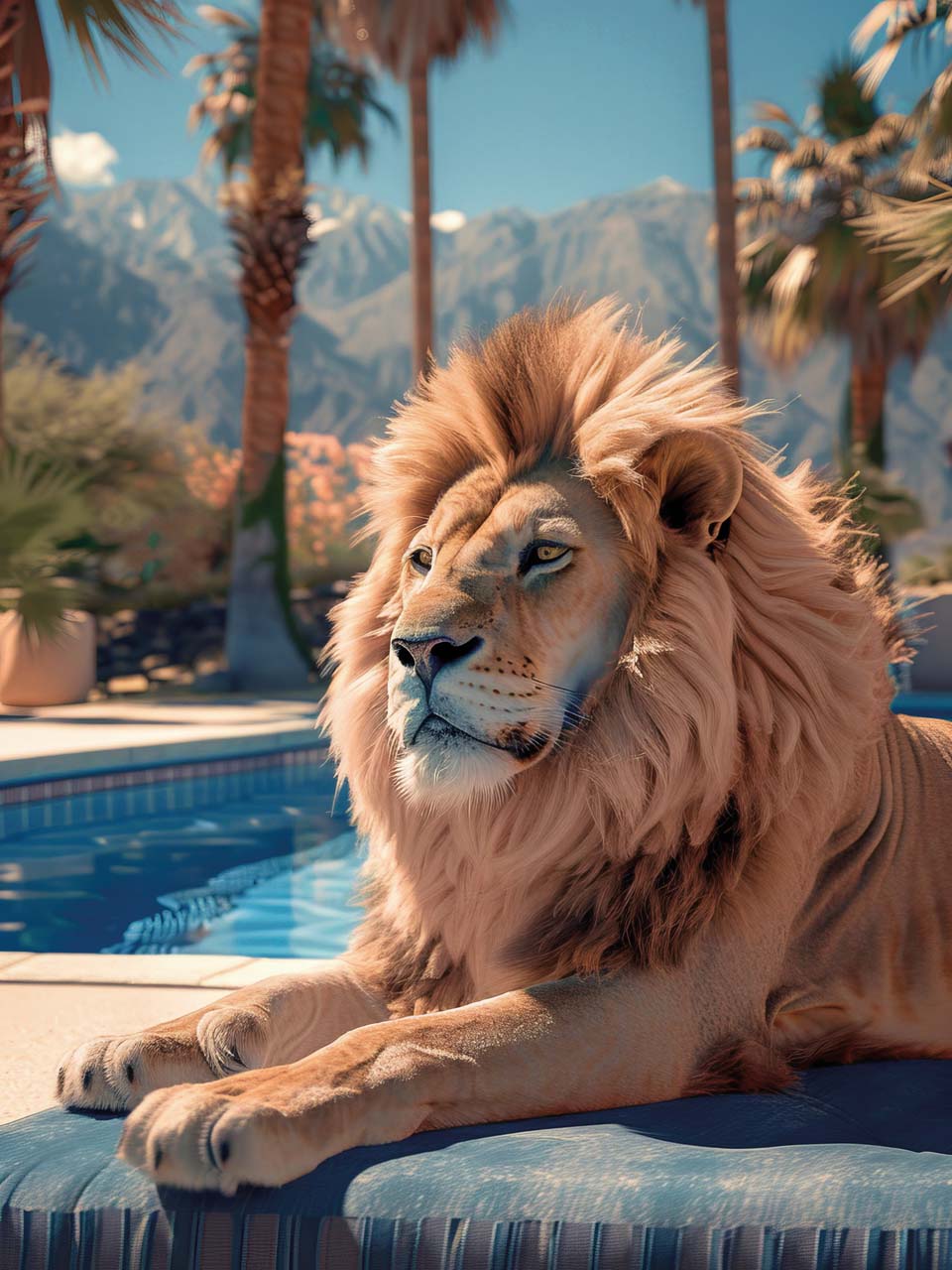 Glass picture Tropical Lion